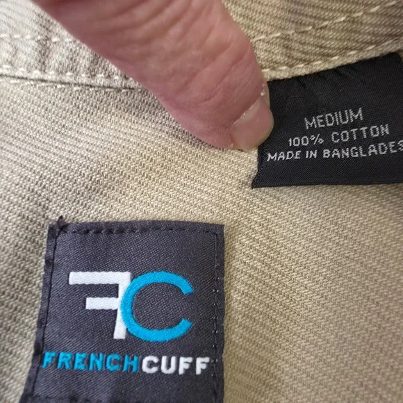 French Cuff Women's Khaki Utility Jacket‎ Medium Cotton Zip Front Pockets - Picture 5 of 8